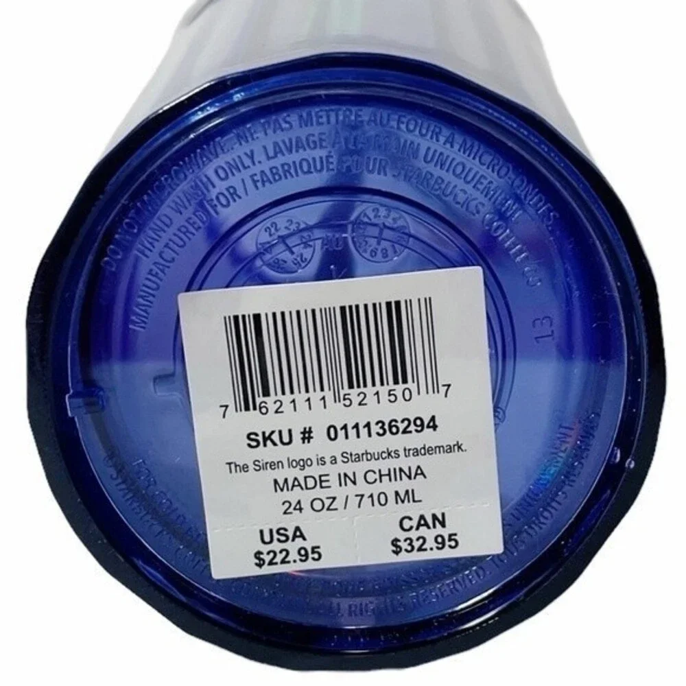 NWT Starbucks Periwinkle Kaleidoscope Cold Cup Domed Venti Ridged Geodesic Lid
